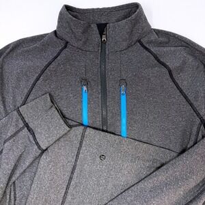 Lululemon Mens Post Game Full Zip Jacket‎ Gray Blue Pockets Size Large